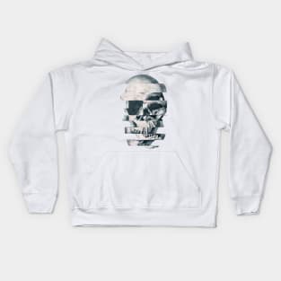 Glitch Skull Mono Kids Hoodie